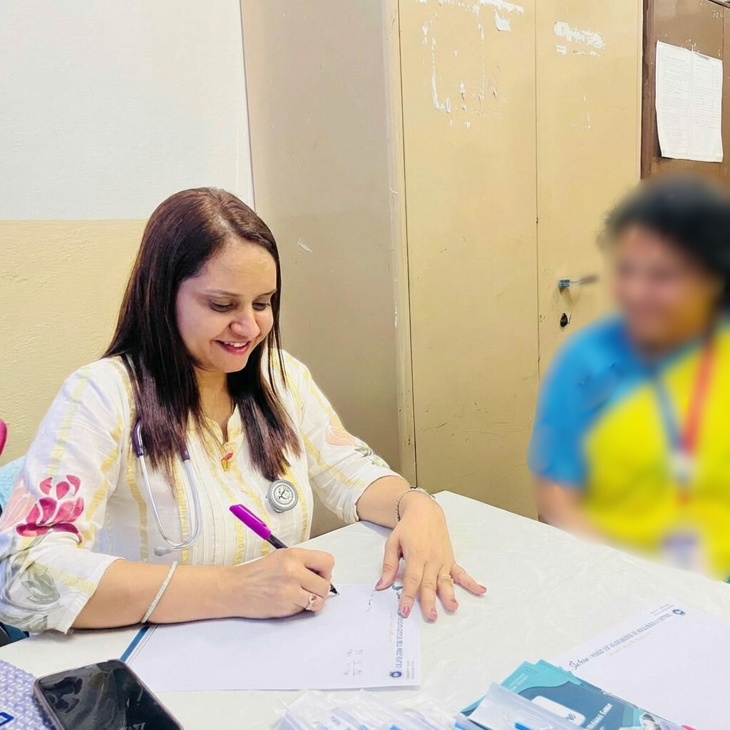 Dr. Rosy Caring for Patient